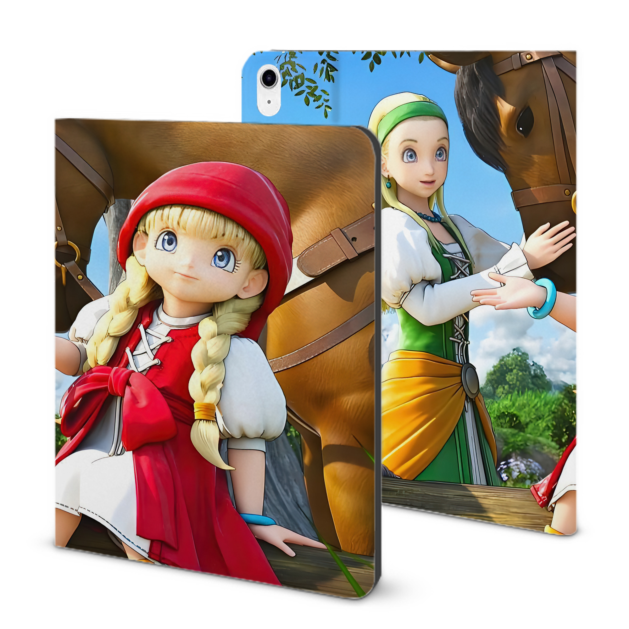 （画像用） ドラゴンクエスト Doragon Kuesuto Dragon Quest IPad ケース ブック型 PUレザー TPU 耐衝撃 軽量 薄型 ペン収納なし 全面保護 IPad 各モデル対応